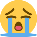 😭 as drawn by Twemoji