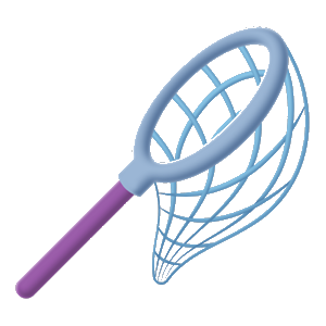 Net With Handle preview — Proposal document: Third-angle reference showing the empty-bag silhouette, included so designers can see how the mesh reads in profile.