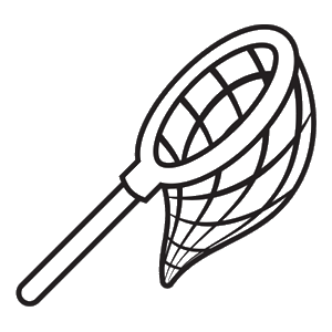Net With Handle preview — Proposal document: Second line-art orientation matching the alternate color pose.